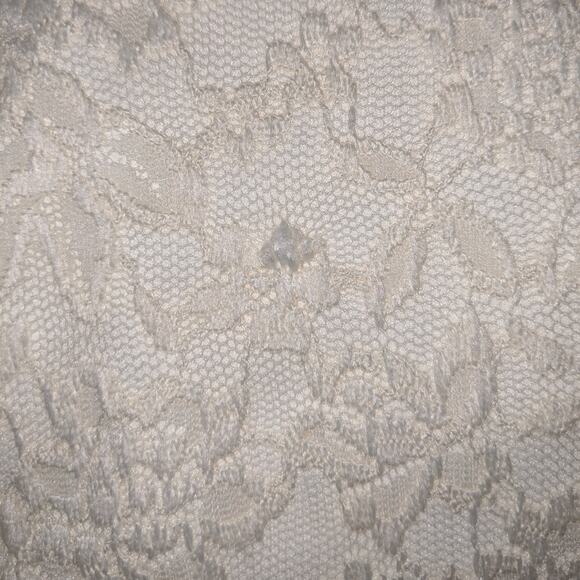 Roaman's Ivory Cream Lace Long Sleeve Blouse Top Size S 12 - Picture 7 of 13